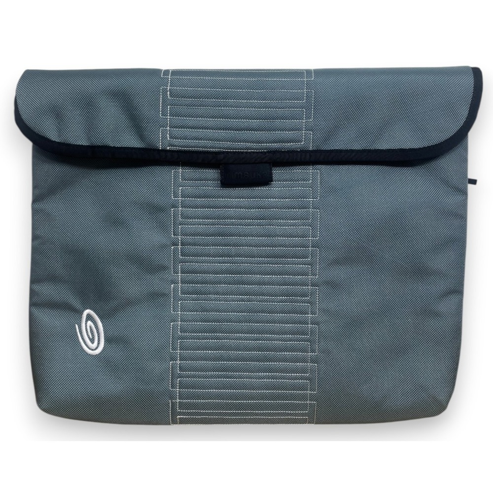 Timbuk2 Blockhead Laptop Sleeve Case Gray Blue Quilted Padded Nylon Travel 12x15